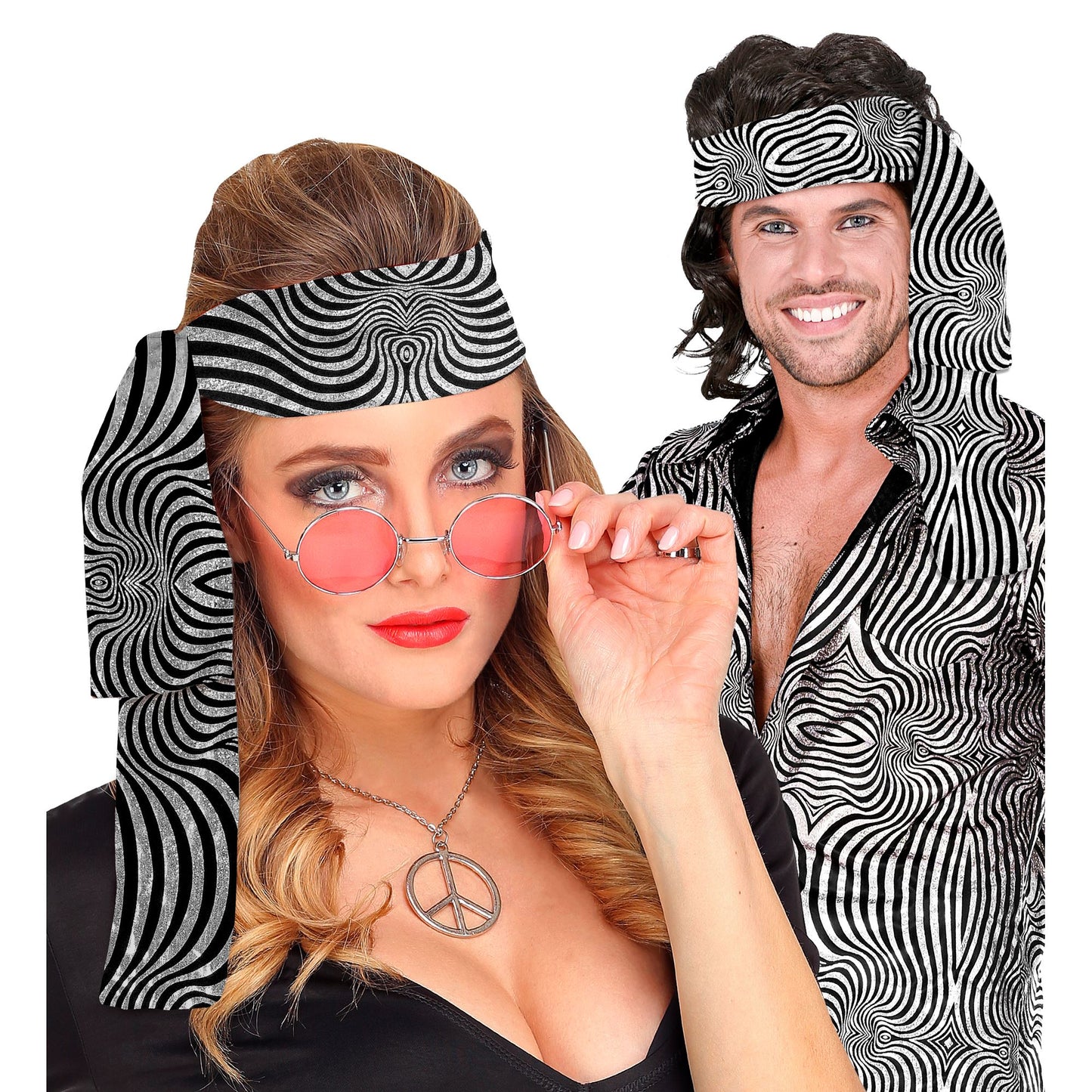 "THE 70s DISCO STYLE - silver waves" (Stirnband) – Vorderansicht