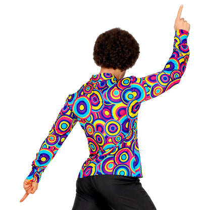 "THE 70s GROOVY STYLE - blue bubbles" (Hemd) – Ansicht 3