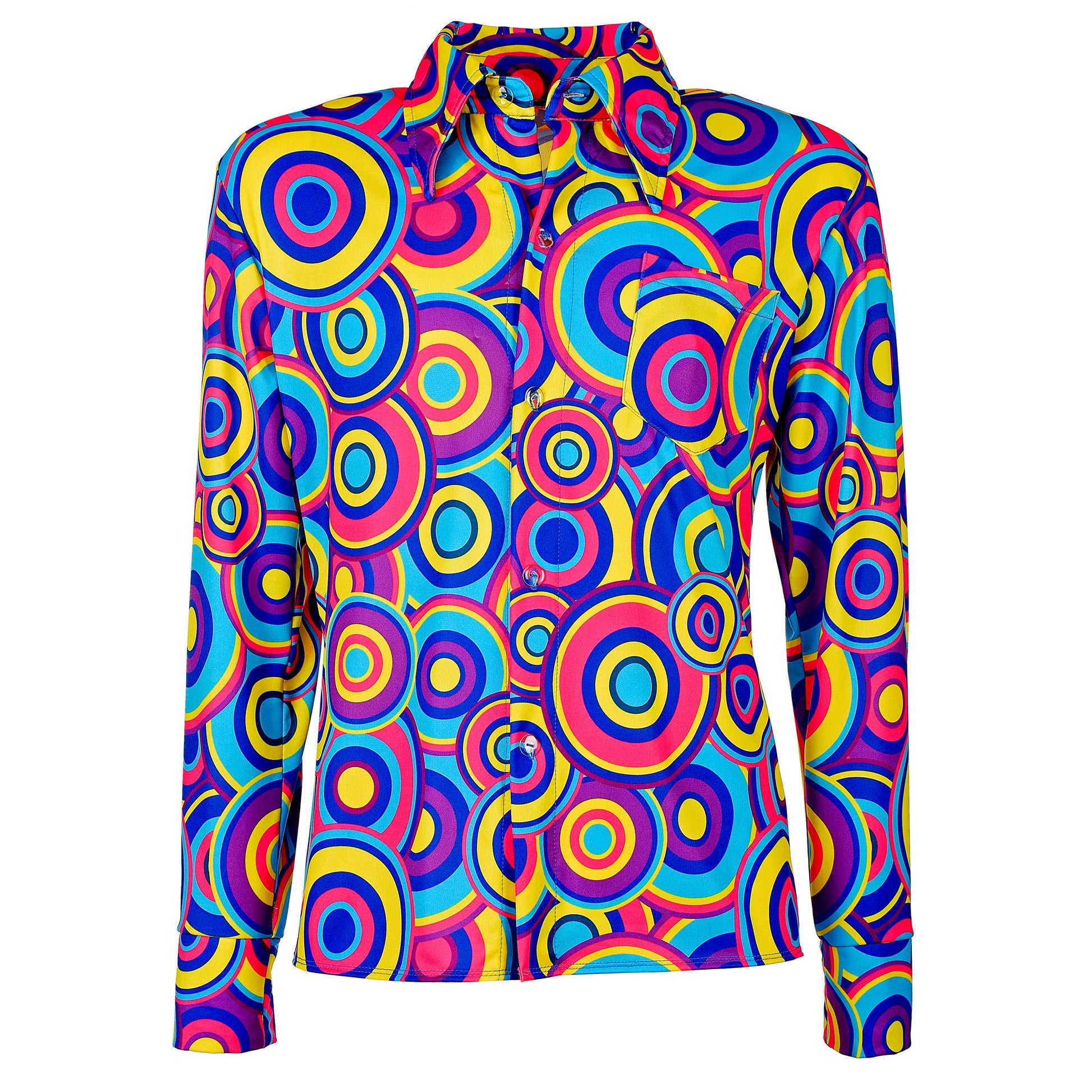 "THE 70s GROOVY STYLE - blue bubbles" (Hemd) – Ansicht 4