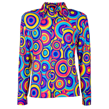 "THE 70s GROOVY STYLE - blue bubbles" (Hemd) – Ansicht 4