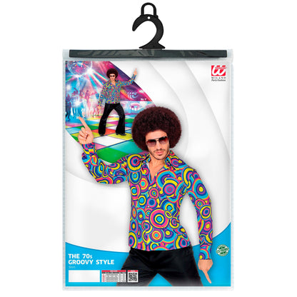 "THE 70s GROOVY STYLE - blue bubbles" (Hemd) – Ansicht 5