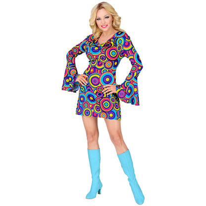 "THE 70s GROOVY STYLE - blue bubbles" (Kleid) – Detailansicht