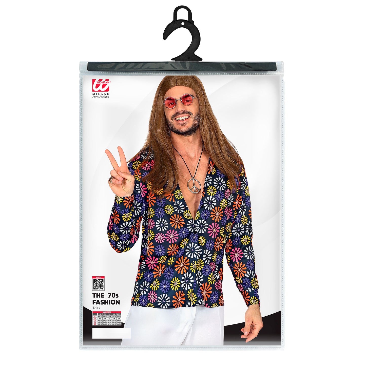 "THE 70s GROOVY STYLE - blue flowers" (Hemd) – Ansicht 5