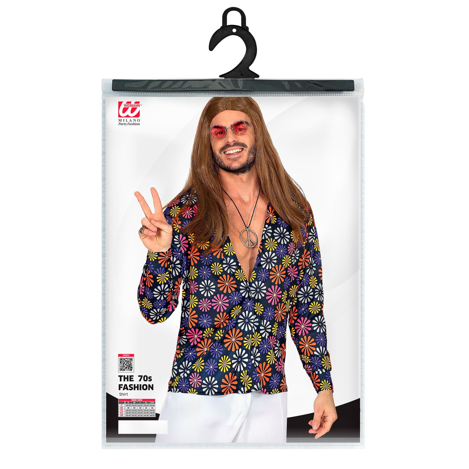 "THE 70s GROOVY STYLE - blue flowers" (Hemd) – Ansicht 5