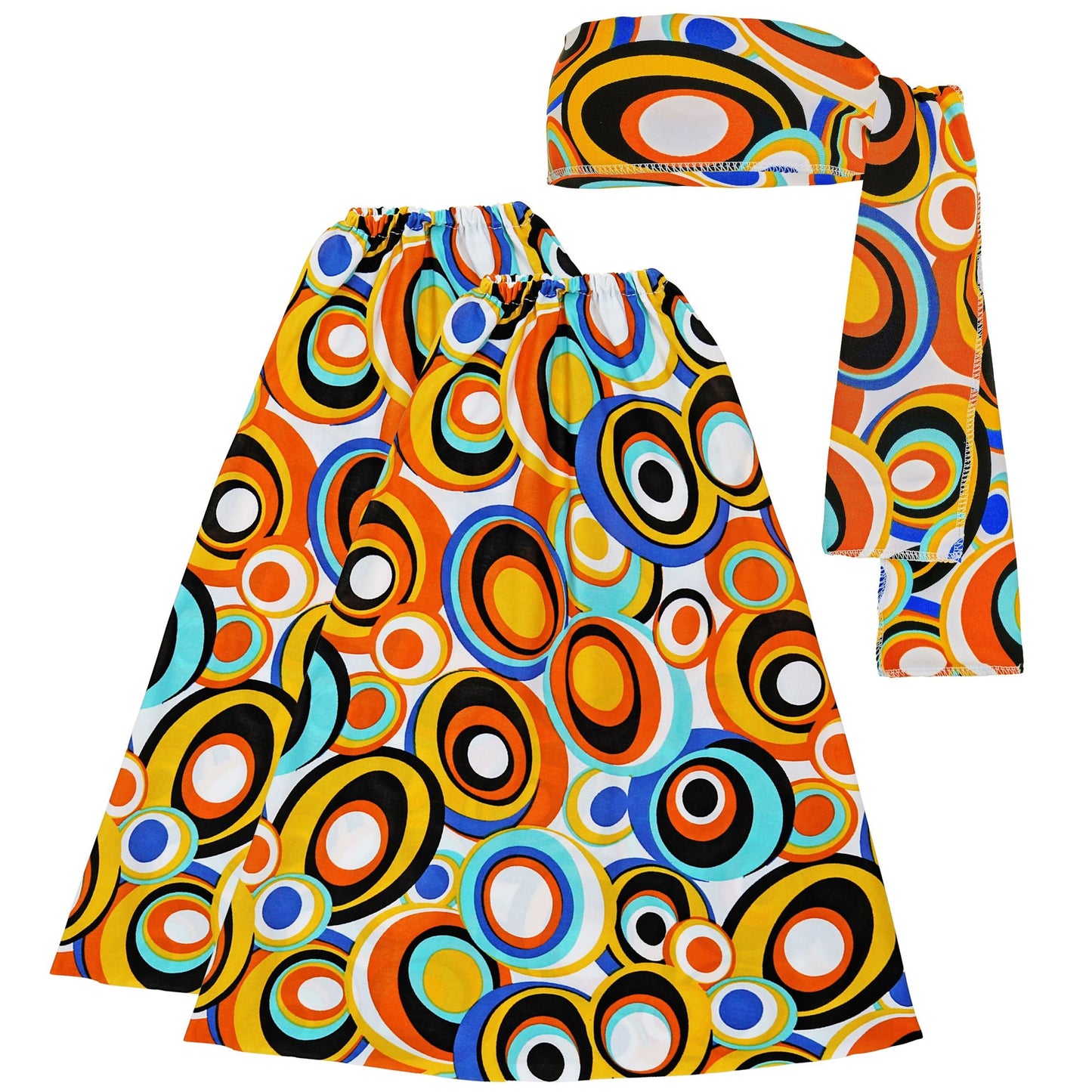 "THE 70s GROOVY STYLE - bubbles" (Stirnband & Stulpen) – Vorderansicht