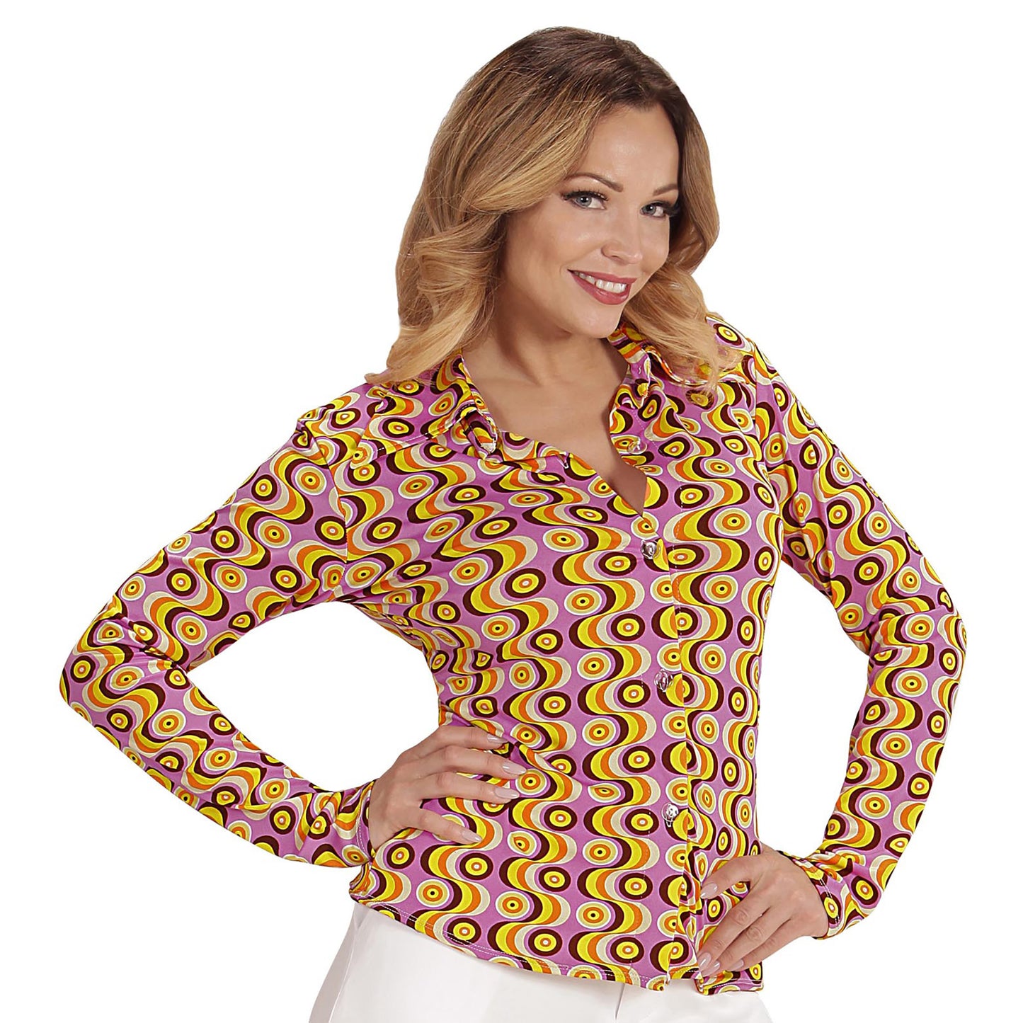 "THE 70s GROOVY STYLE -discs" (Bluse) – Detailansicht
