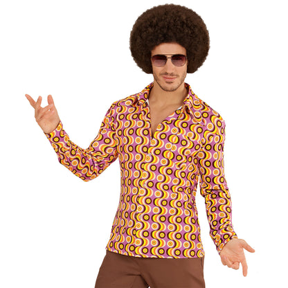 "THE 70s GROOVY STYLE - discs" (Hemd) – Vorderansicht