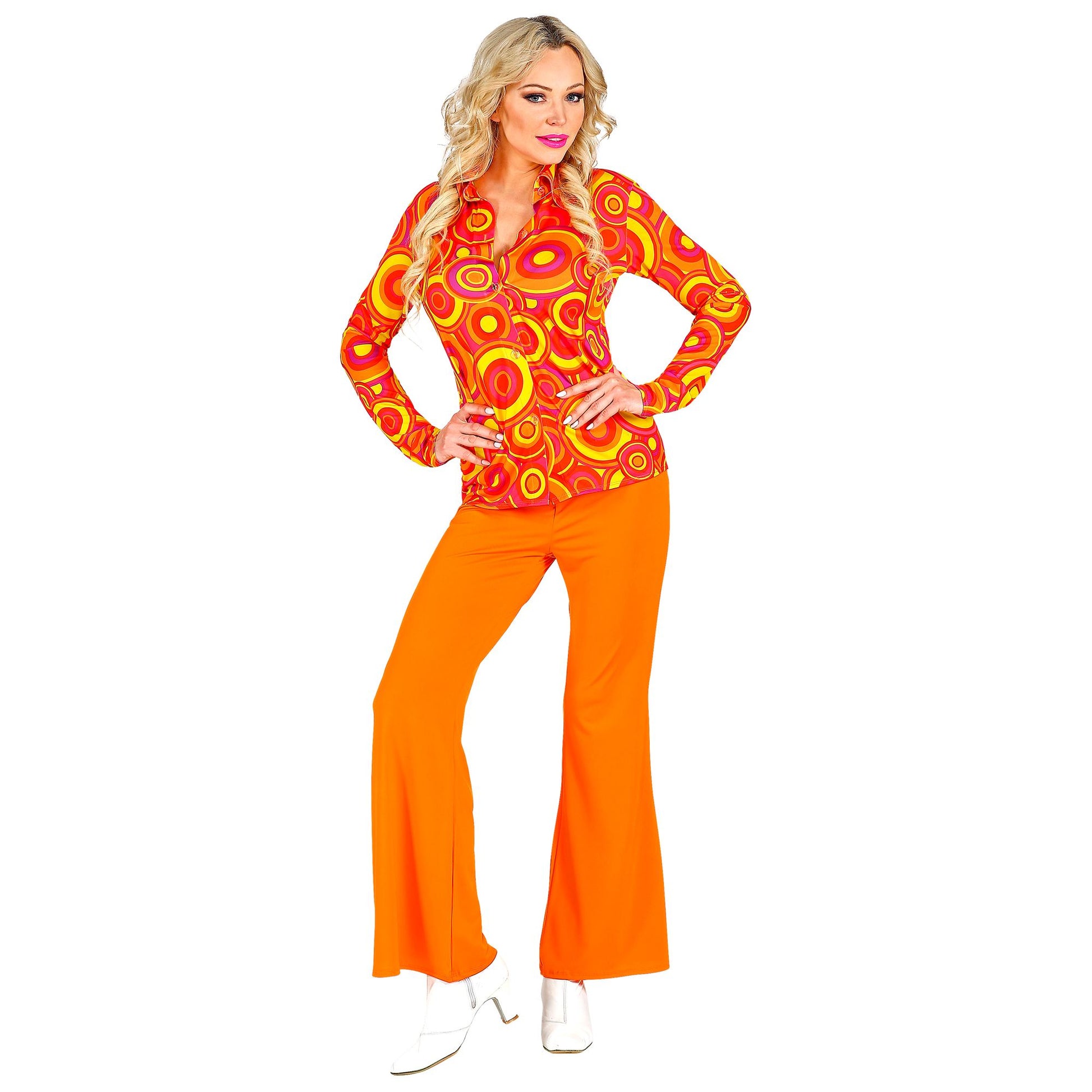 "THE 70s GROOVY STYLE - orange bubbles" (Bluse) – Detailansicht