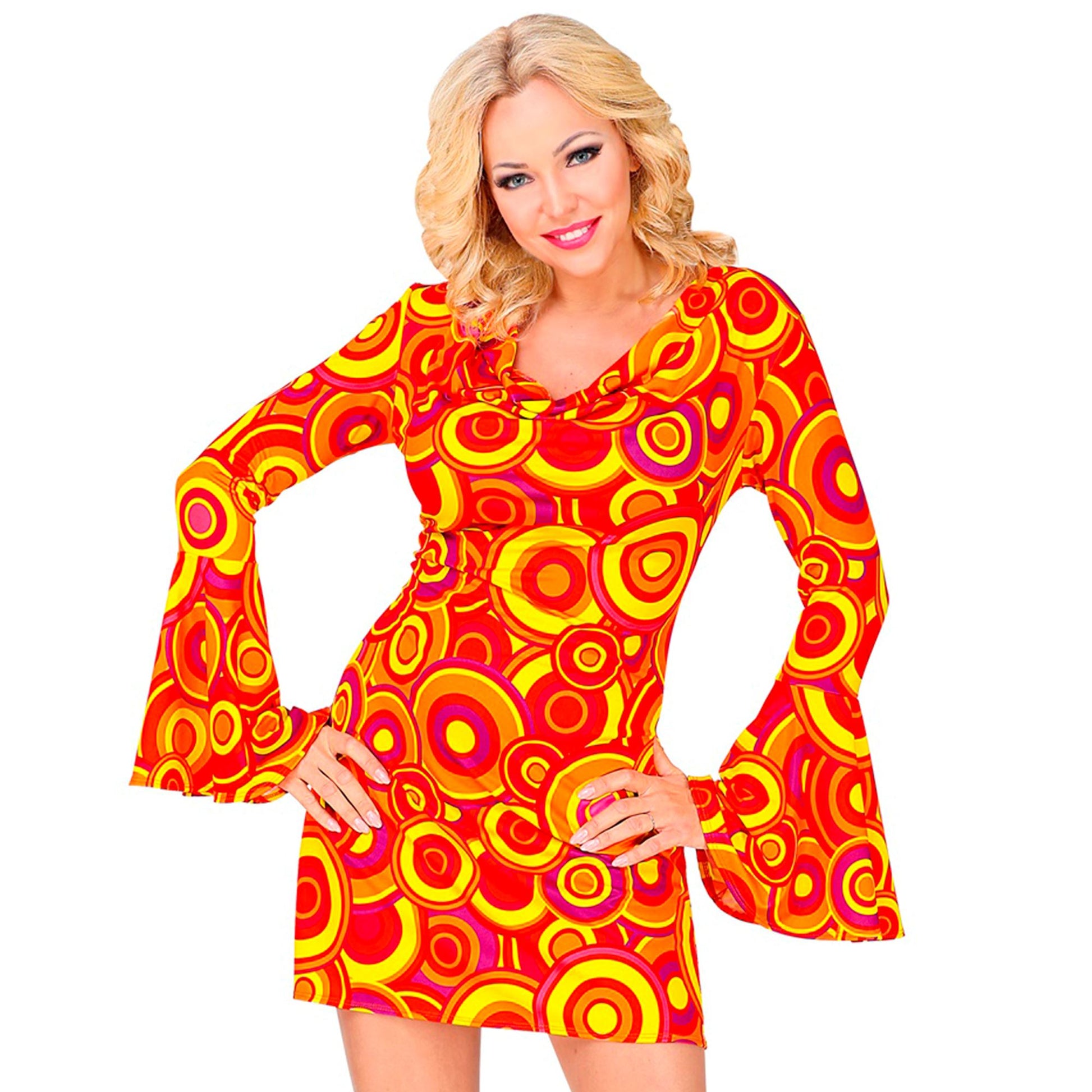 "THE 70s GROOVY STYLE - orange bubbles" (Kleid) – Vorderansicht