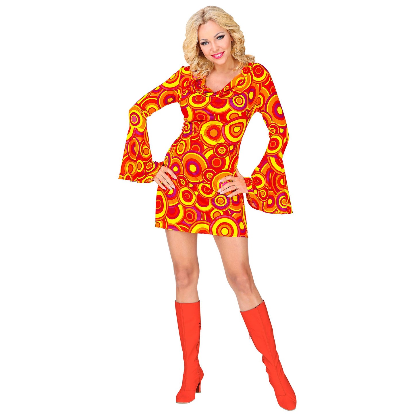 "THE 70s GROOVY STYLE - orange bubbles" (Kleid) – Detailansicht
