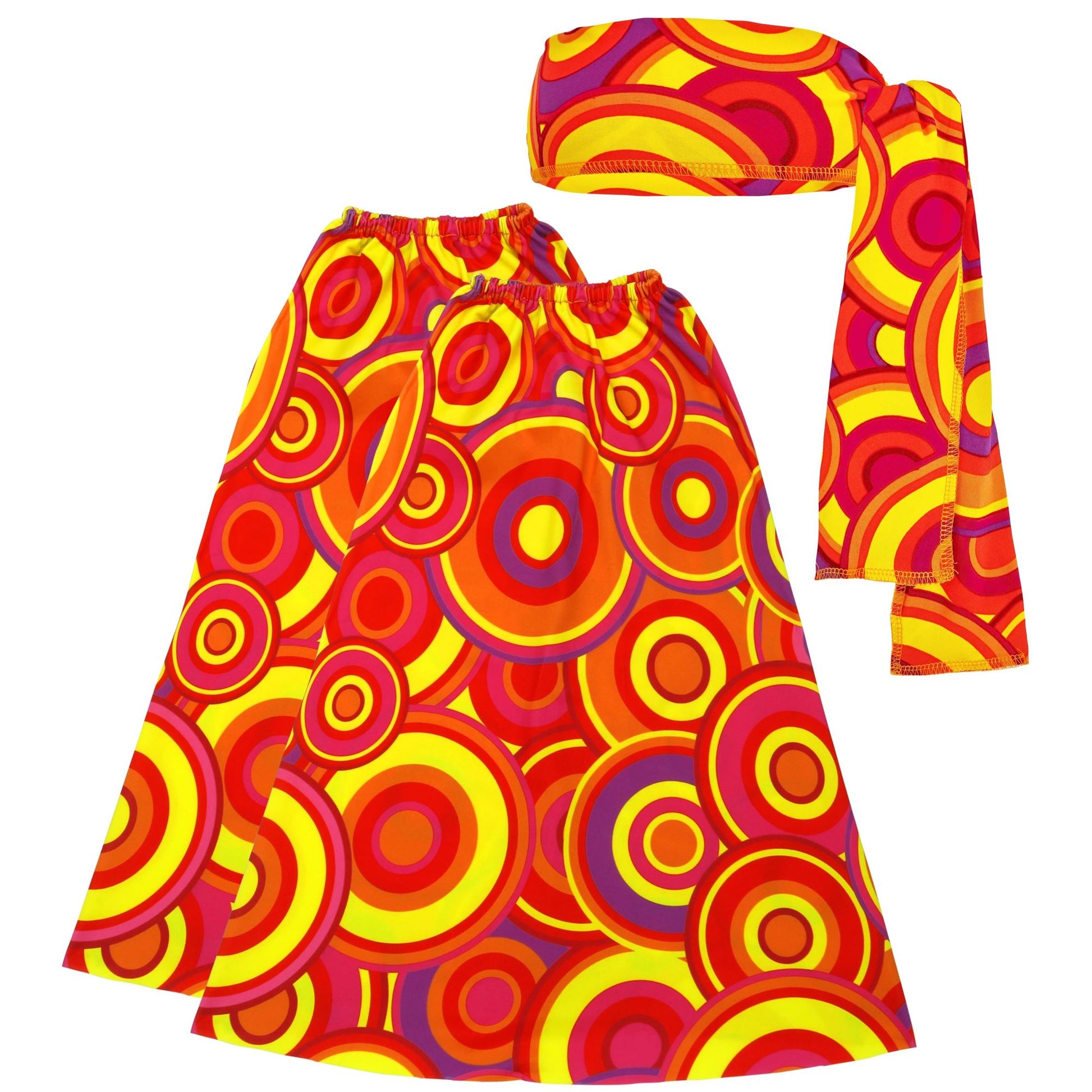 "THE 70s GROOVY STYLE - orange bubbles" (Stirnband & Stulpen) – Vorderansicht