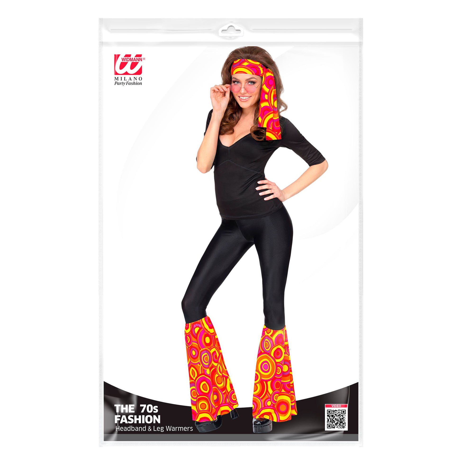 "THE 70s GROOVY STYLE - orange bubbles" (Stirnband & Stulpen) – Detailansicht