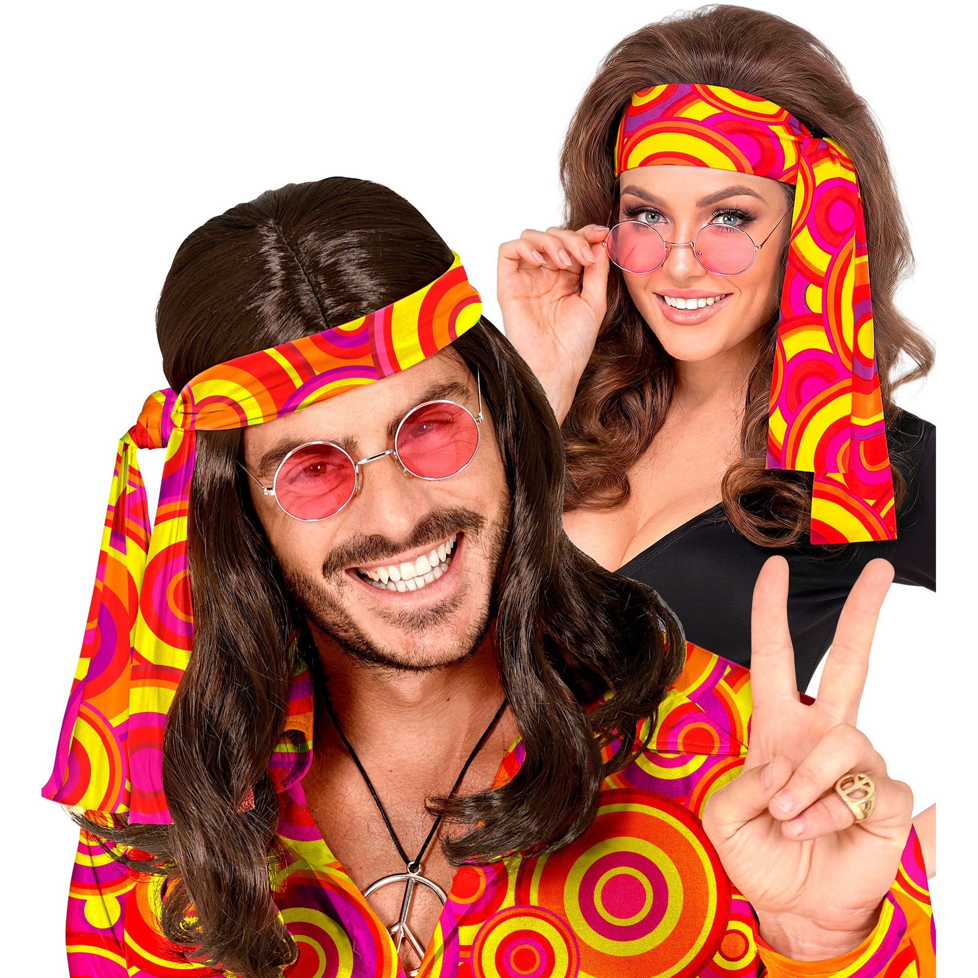 "THE 70s GROOVY STYLE - orange bubbles" (Stirnband) – Vorderansicht