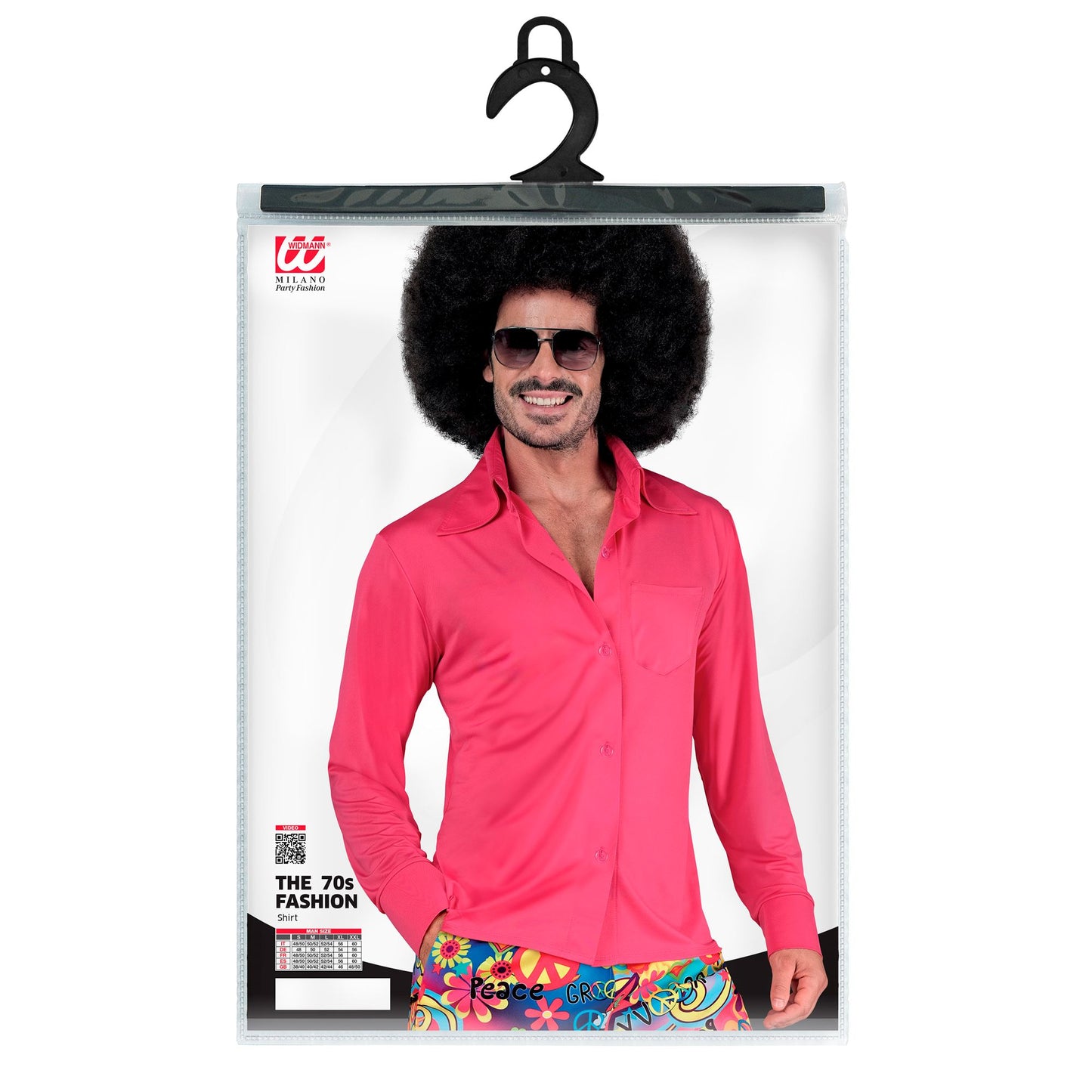 "THE 70s GROOVY STYLE -pink" (Hemd) – Detailansicht