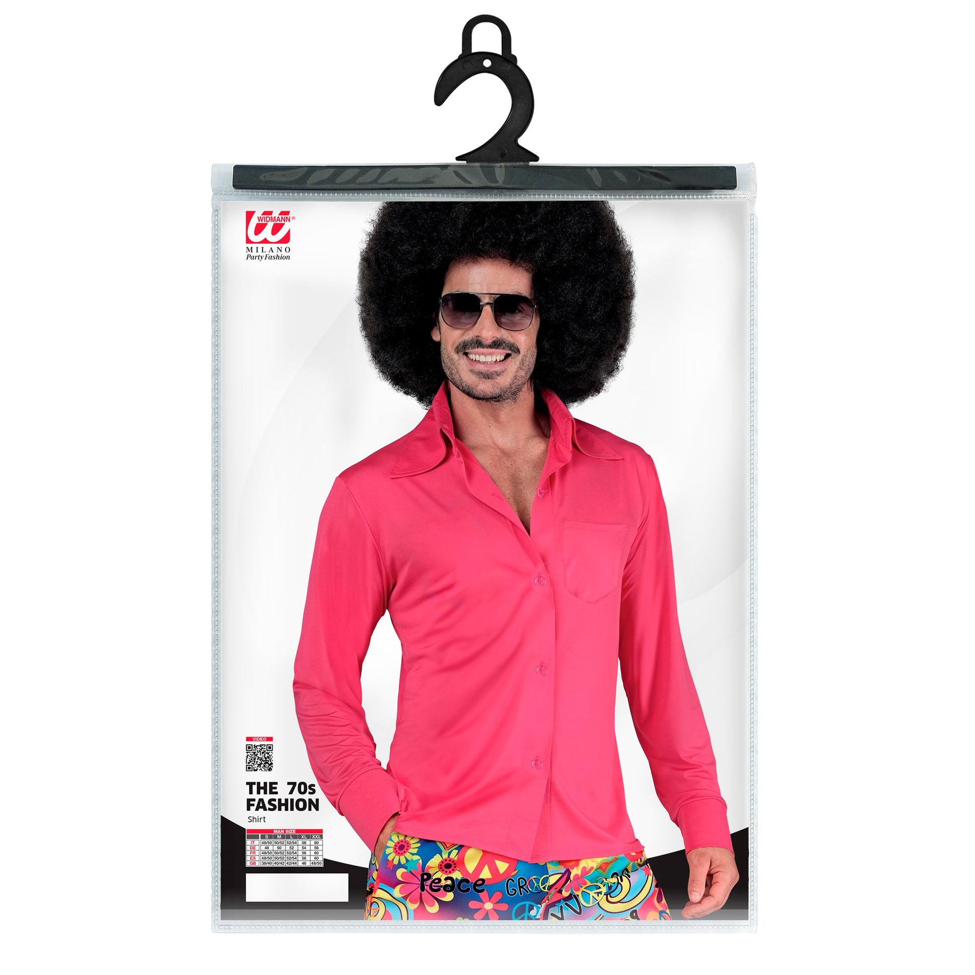 "THE 70s GROOVY STYLE -pink" (Hemd) – Detailansicht