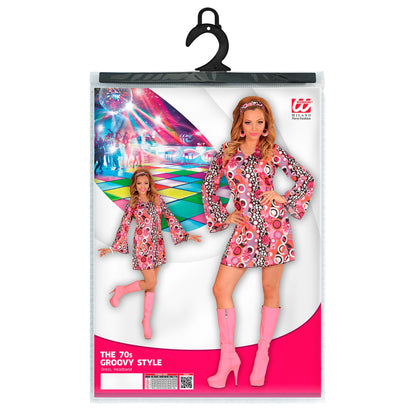 "THE 70s GROOVY STYLE - pink tiny bubbles" (Kleid, Stirnband) – Ansicht 5