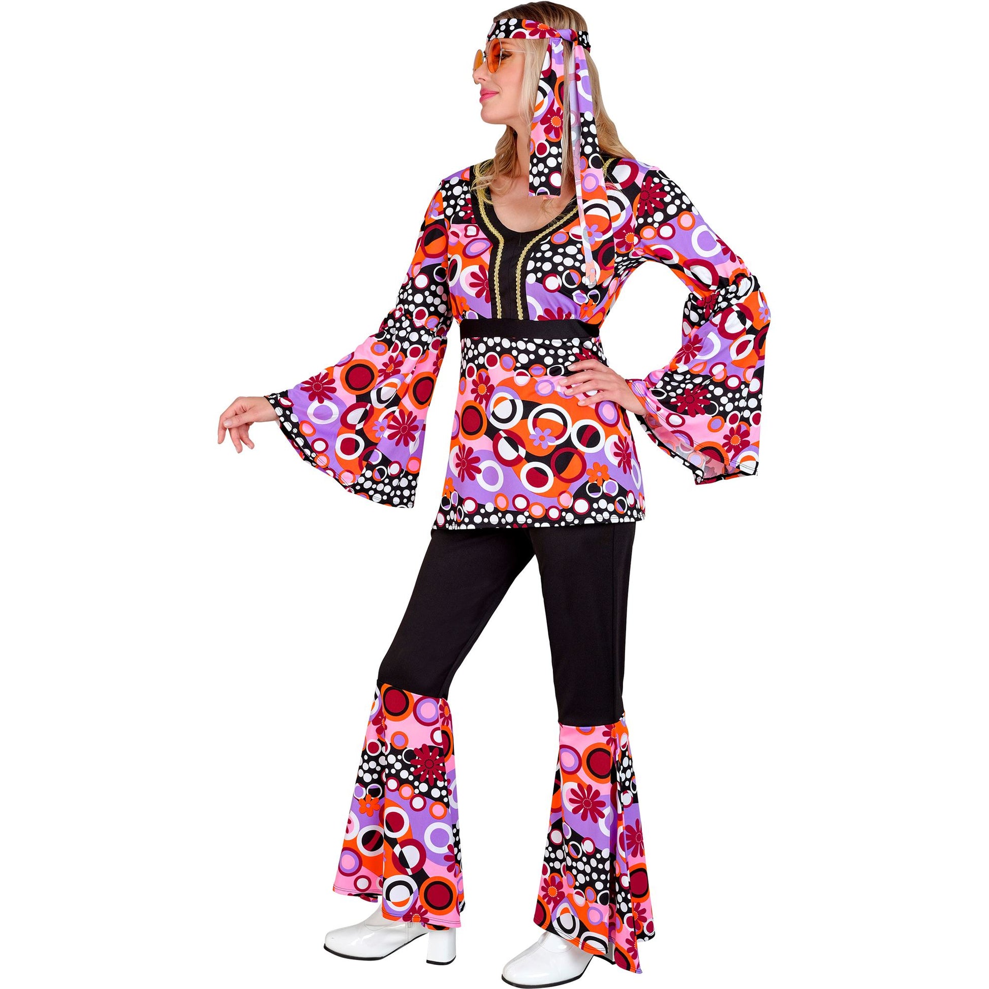 "THE 70s GROOVY STYLE - pink tiny bubbles" (Oberteil, Hose, Stirnband) – Ansicht 3