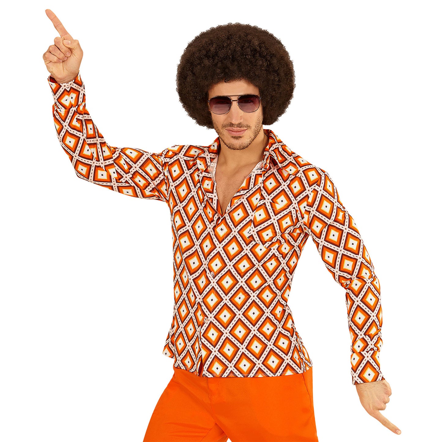 "THE 70s GROOVY STYLE - rhombus" (Hemd) – Vorderansicht