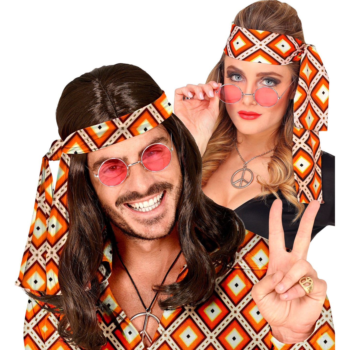 "THE 70s GROOVY STYLE - rhombus" (Stirnband) – Vorderansicht