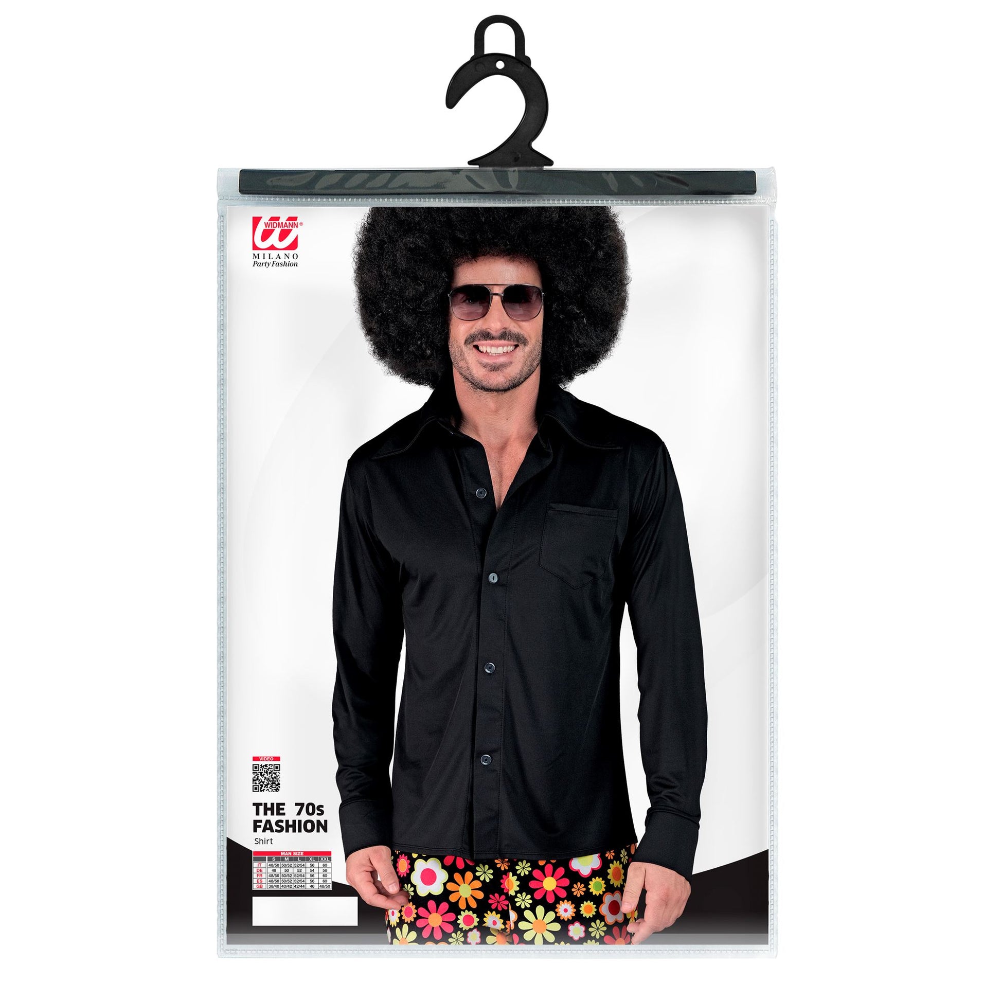 "THE 70s GROOVY STYLE - schwarz" (Hemd) – Detailansicht