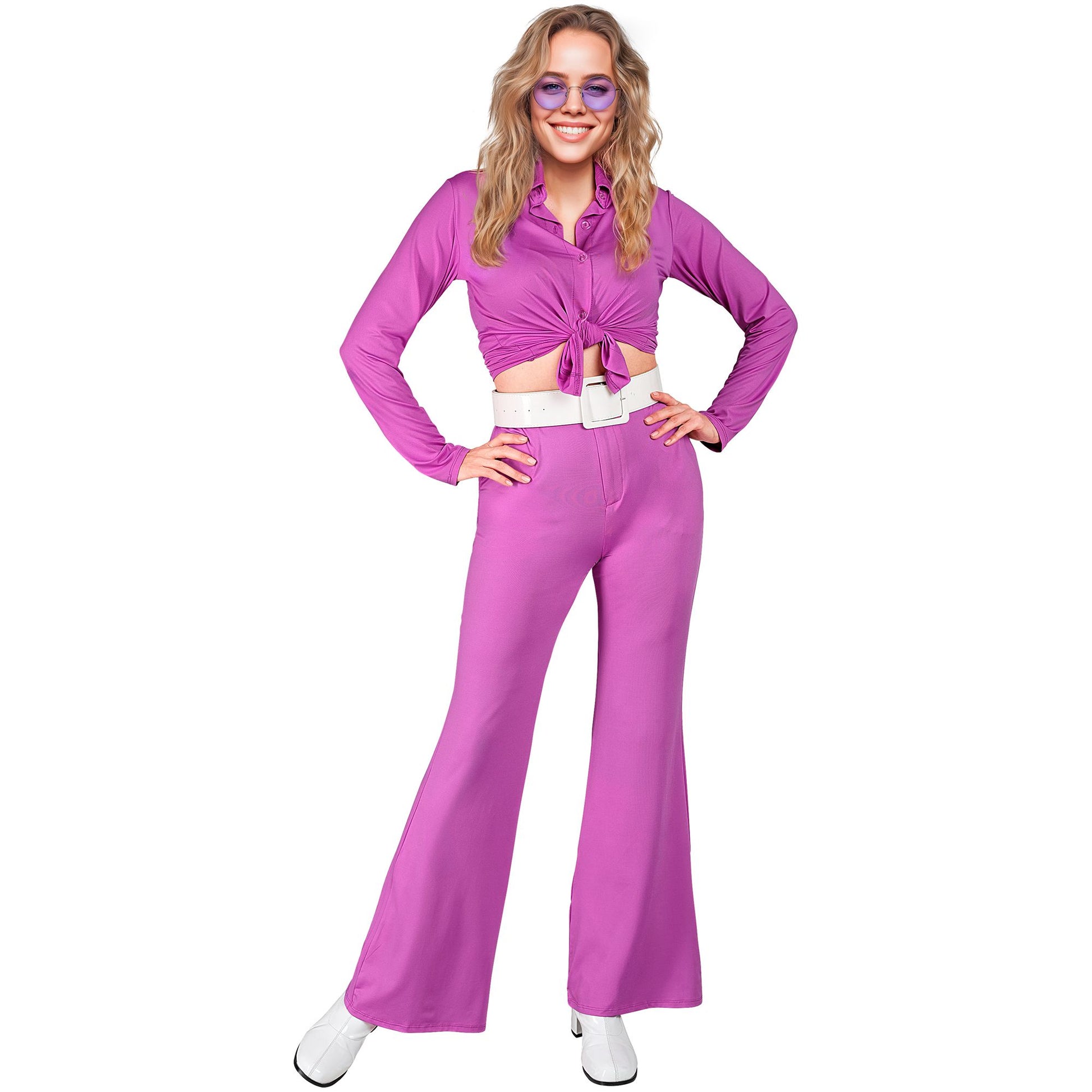 "THE 70s GROOVY STYLE - violett" (Bluse) – Detailansicht