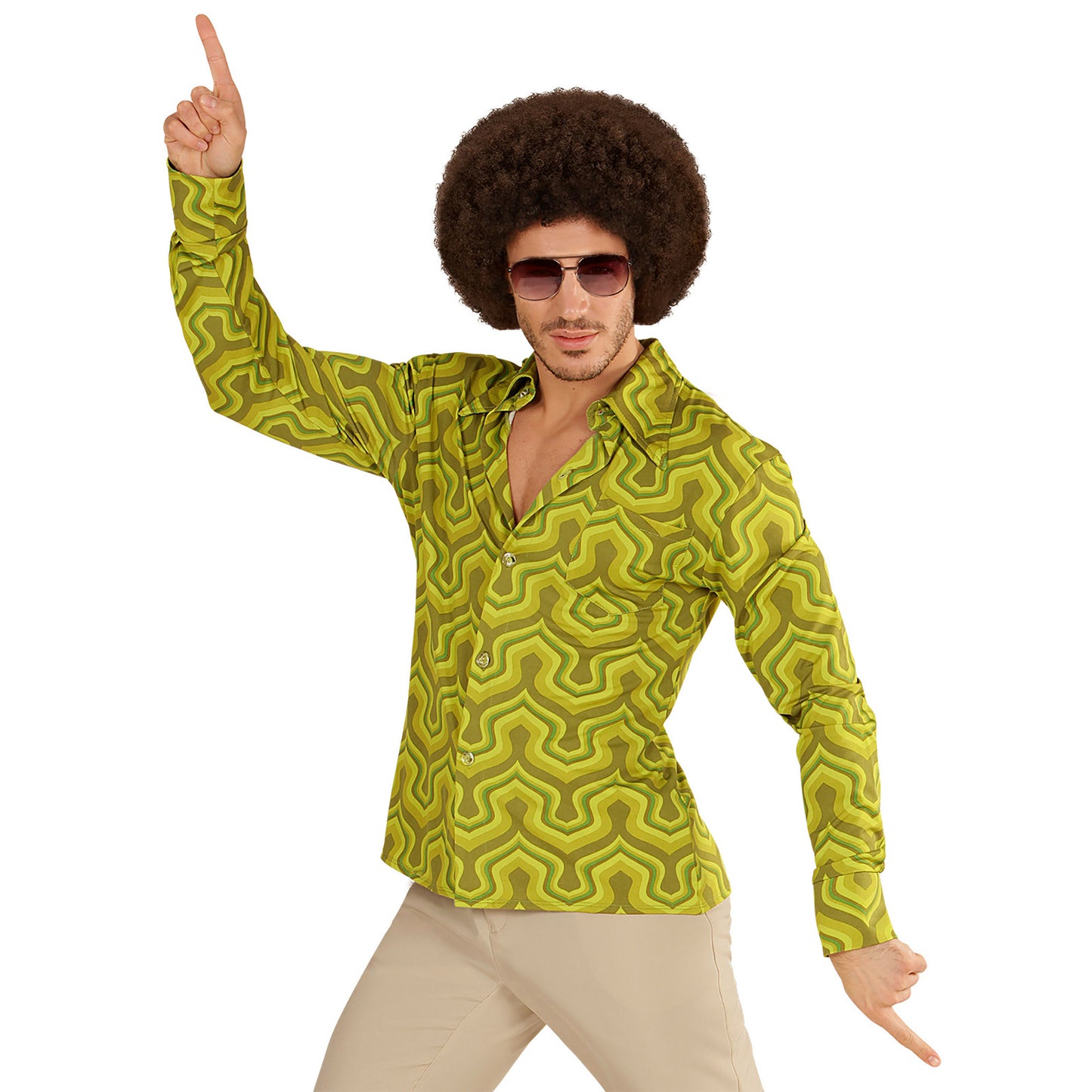 "THE 70s GROOVY STYLE - wallpaper" (Hemd) – Vorderansicht