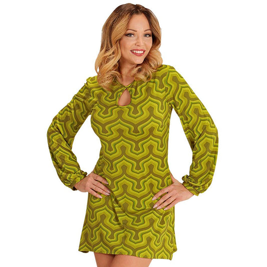 "THE 70s GROOVY STYLE - wallpaper" (Kleid) – Vorderansicht