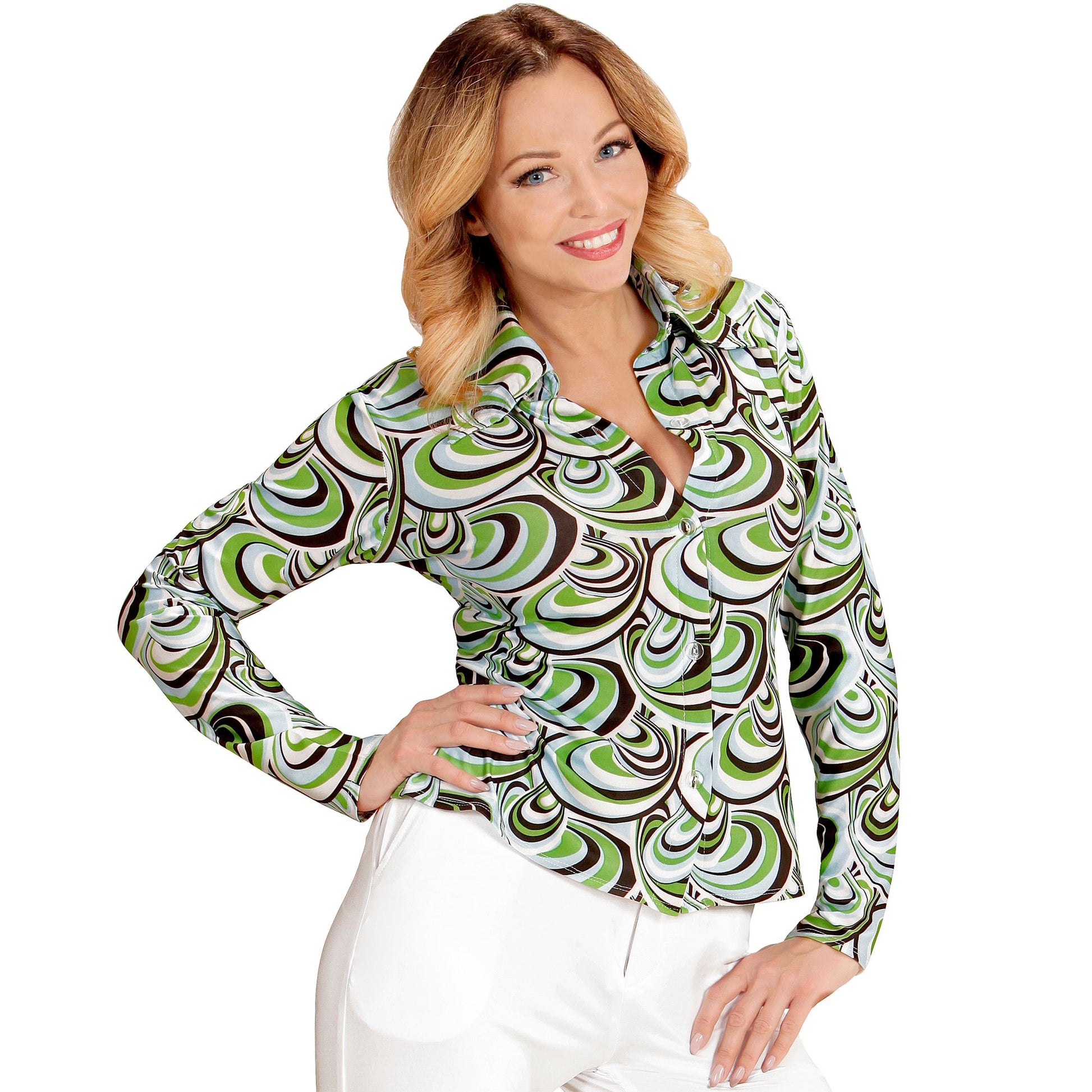 "THE 70s GROOVY STYLE -waves" (Bluse) – Vorderansicht