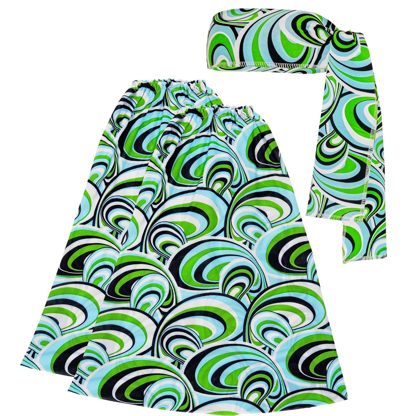 "THE 70s GROOVY STYLE - waves" (Stirnband & Stulpen) – Vorderansicht