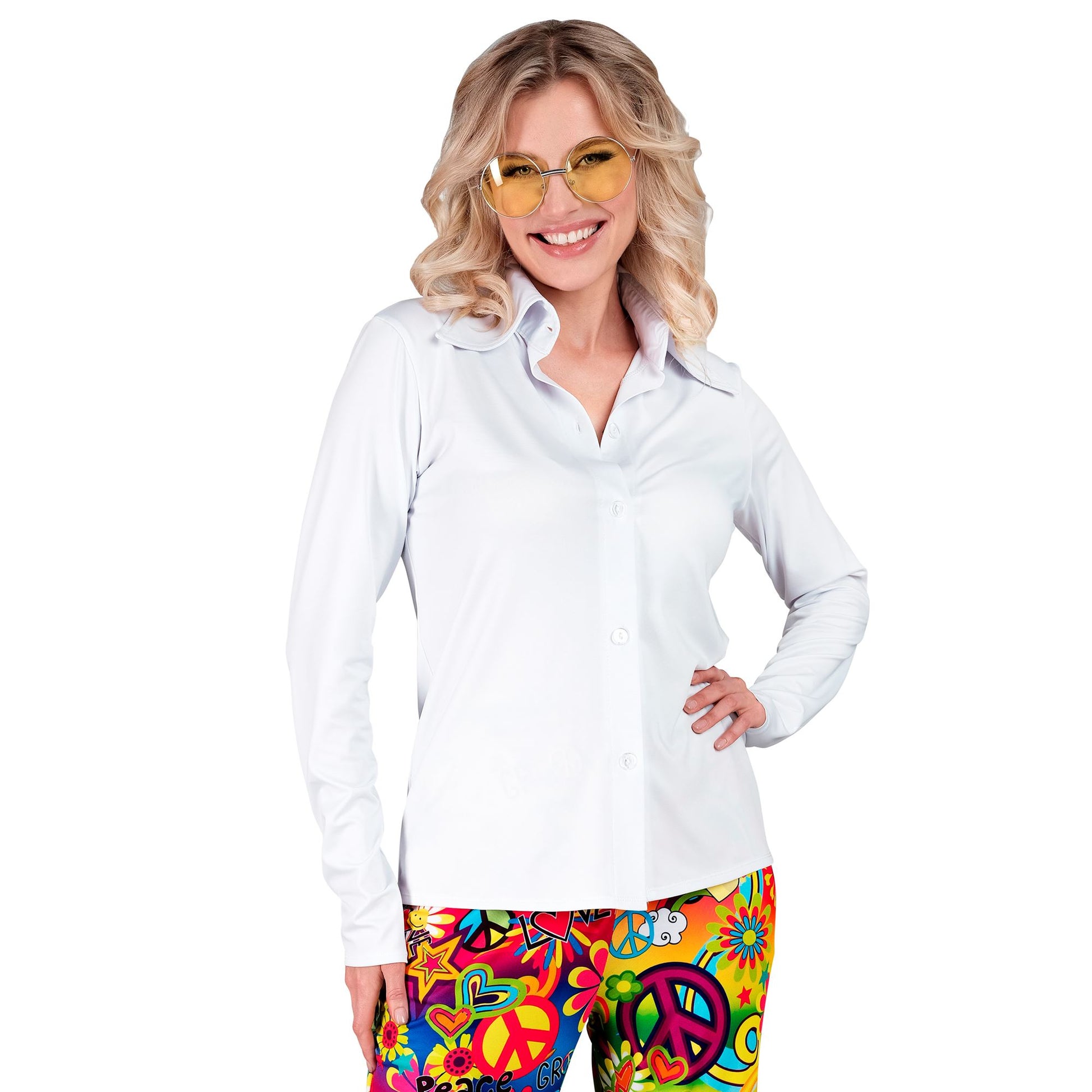 "THE 70s GROOVY STYLE -weiß" (Bluse) – Detailansicht