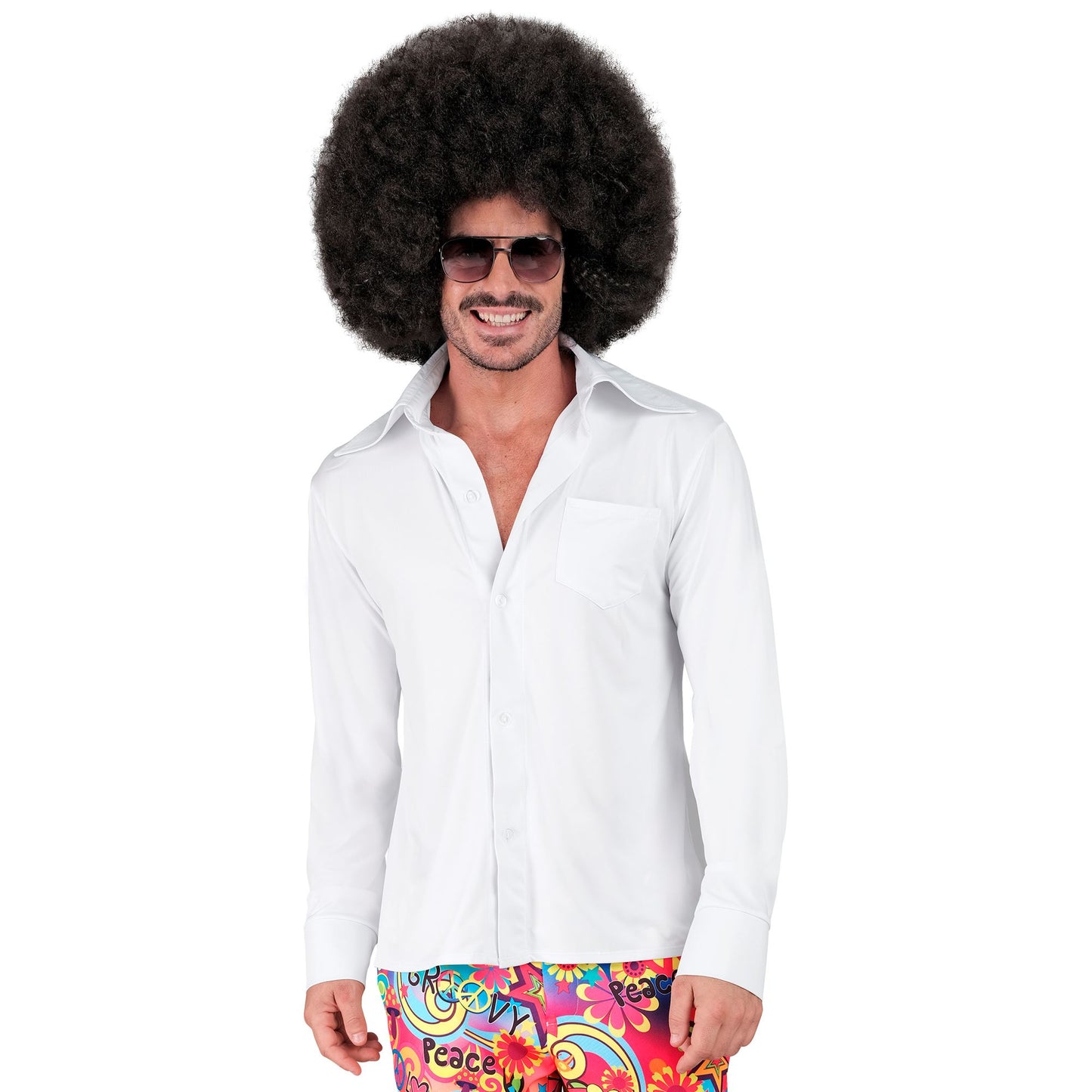 "THE 70s GROOVY STYLE - weiß" (Hemd) – Vorderansicht