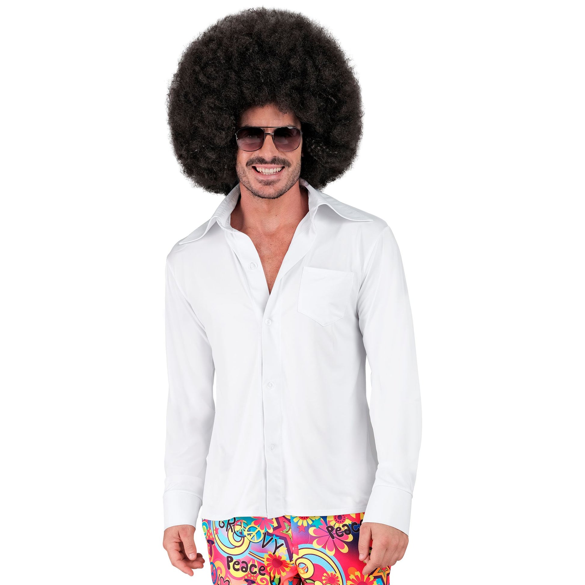 "THE 70s GROOVY STYLE - weiß" (Hemd) – Vorderansicht