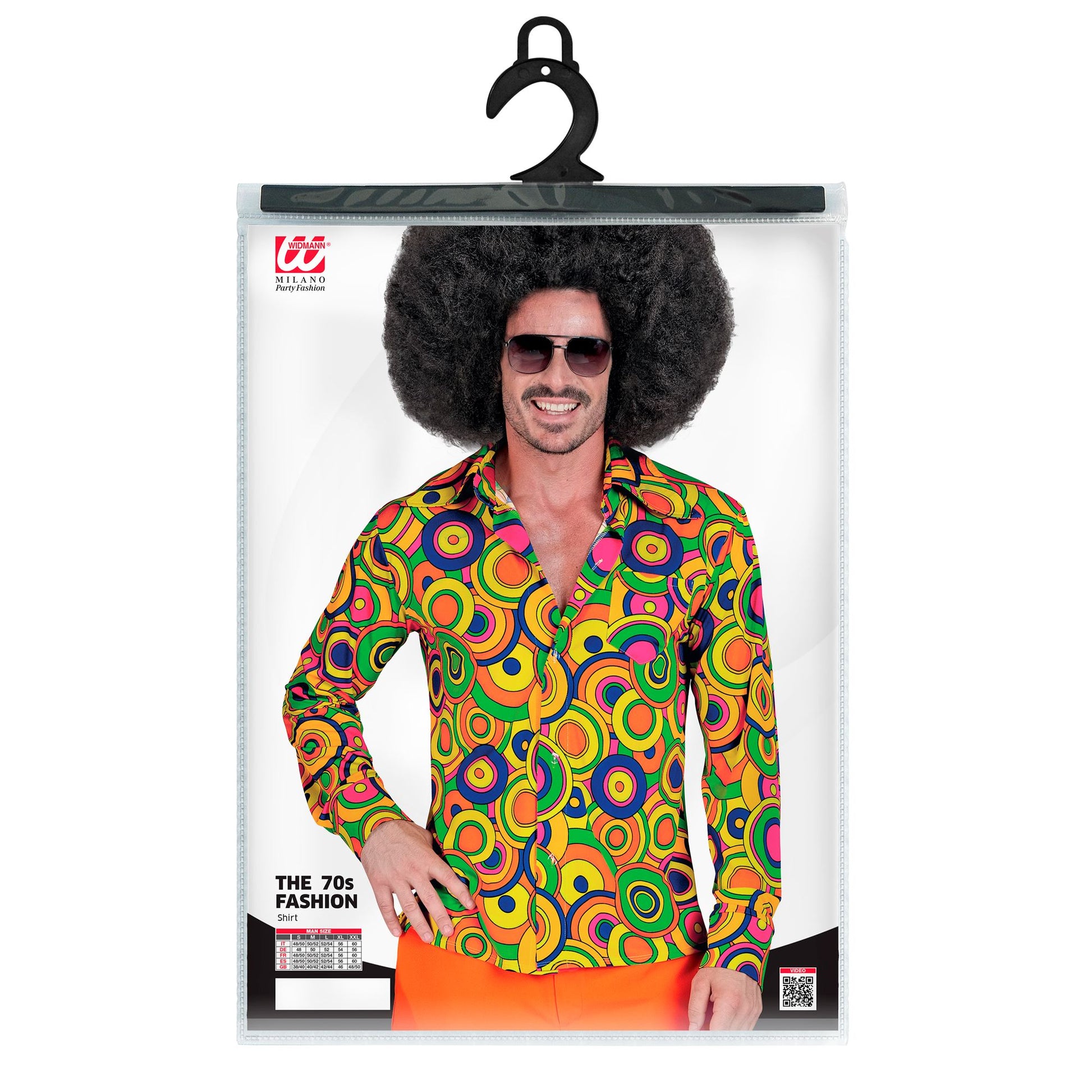 "THE 70s GROOVY STYLE - yellow circles" (Hemd) – Detailansicht