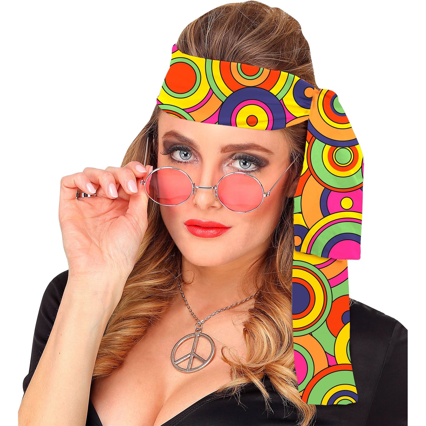 "THE 70s GROOVY STYLE - yellow circles" (Stirnband) – Ansicht 3