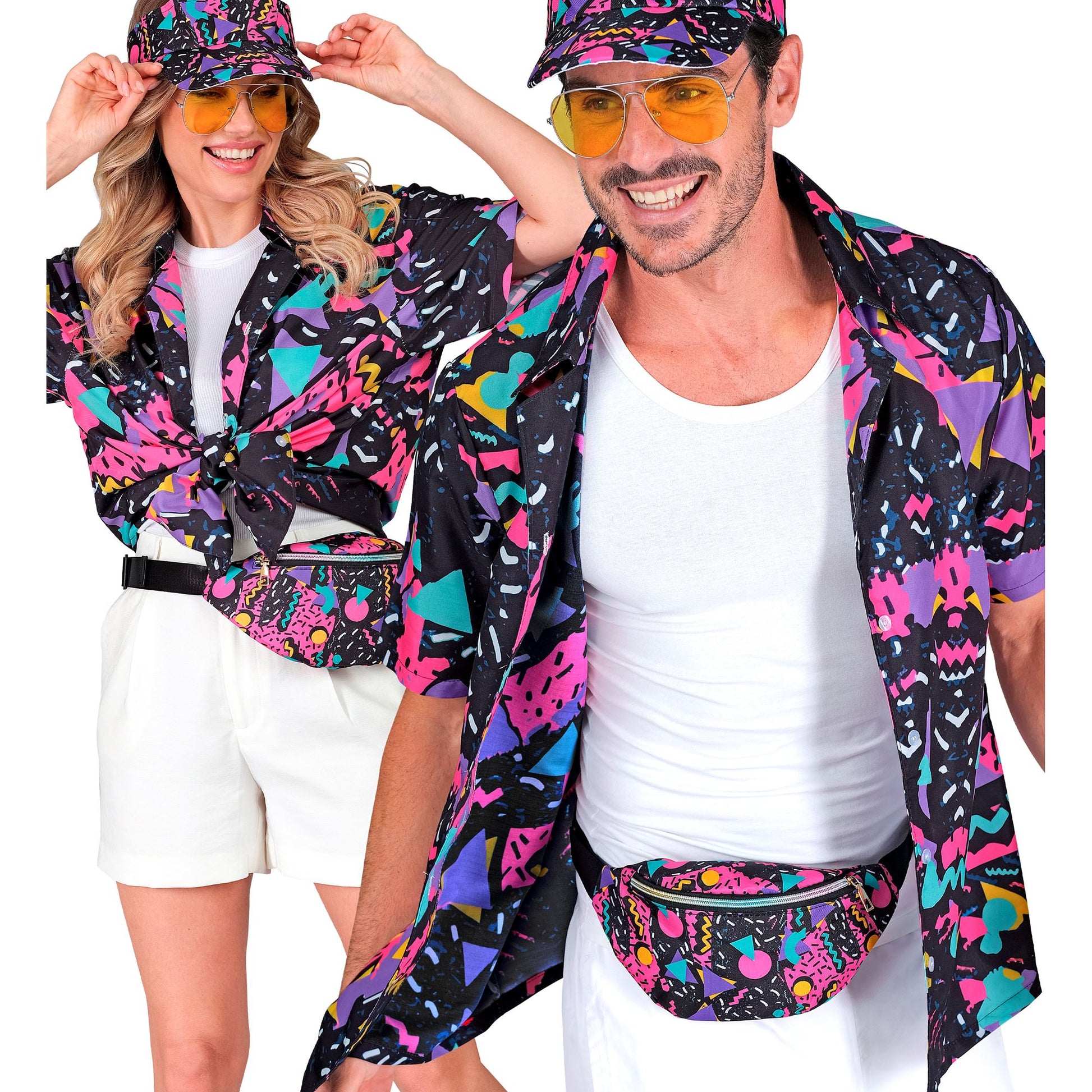 "The 80s FUNKY FASHION - funky black" (Hemd) – Vorderansicht