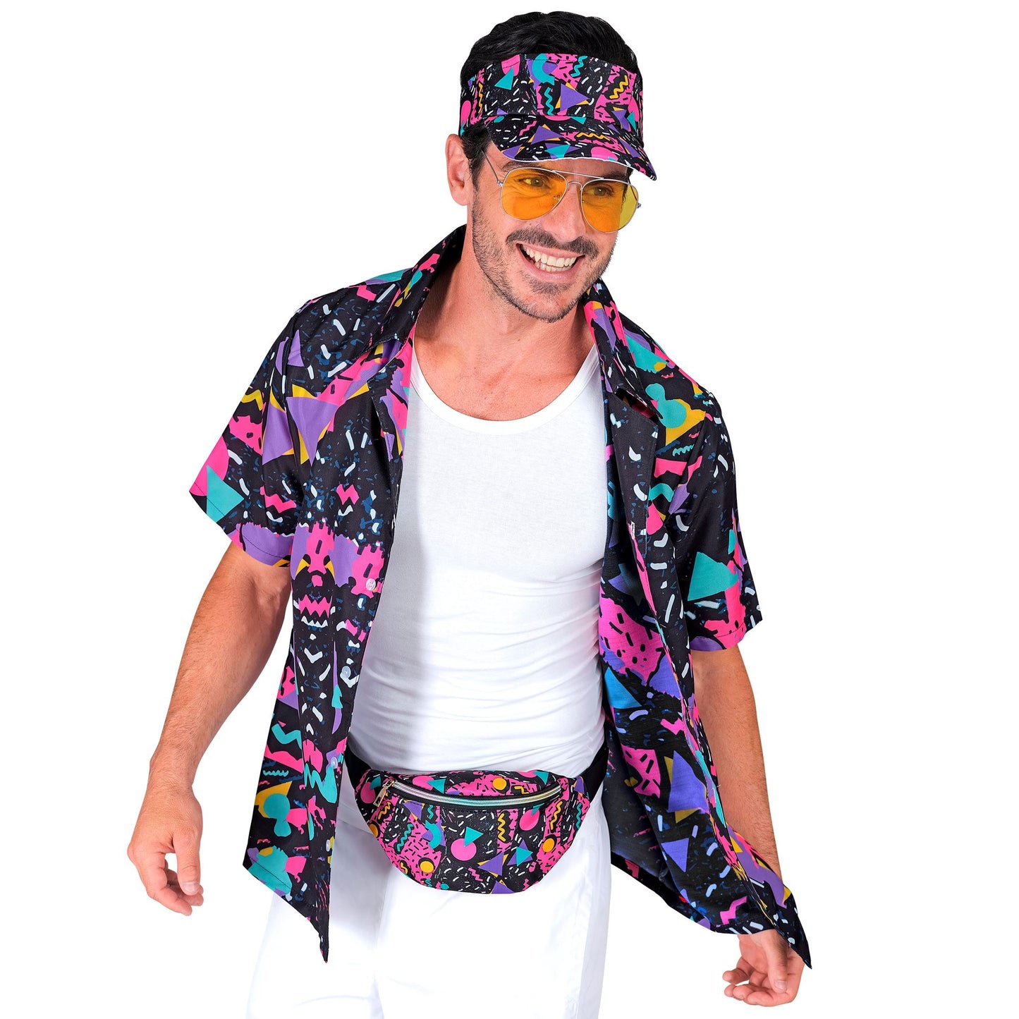 "The 80s FUNKY FASHION - funky black" (Hemd) – Detailansicht