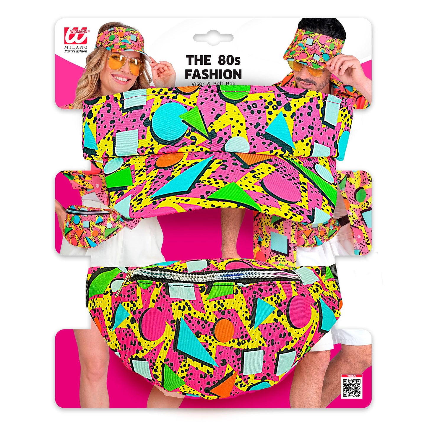 "The 80s FUNKY FASHION - funky pink" (Schirmmütze & Gürteltasche) – Detailansicht