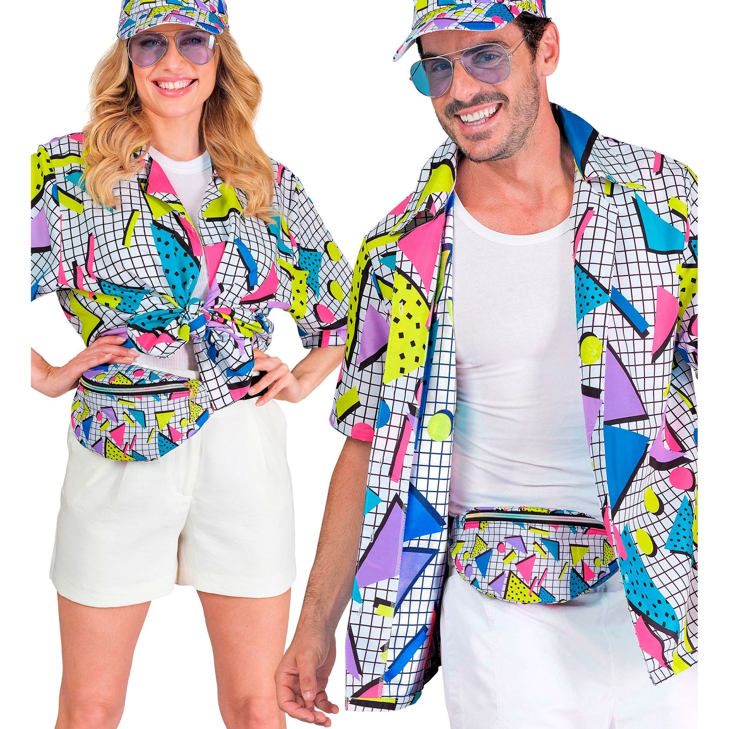 "The 80s FUNKY FASHION - funky white" (Hemd) – Vorderansicht