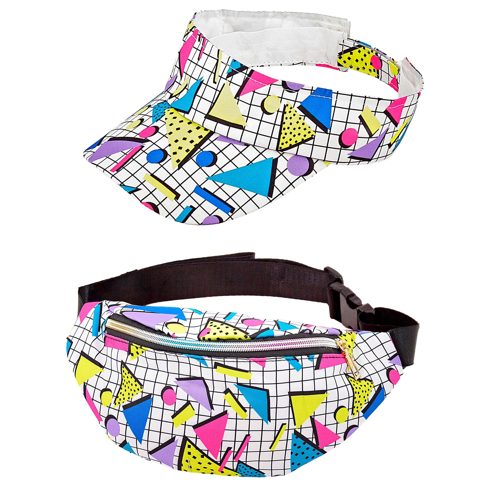 "The 80s FUNKY FASHION - funky white" (Schirmmütze & Gürteltasche) – Vorderansicht
