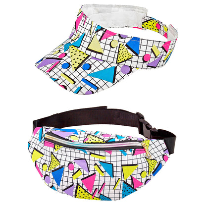 "The 80s FUNKY FASHION - funky white" (Schirmmütze & Gürteltasche) – Vorderansicht