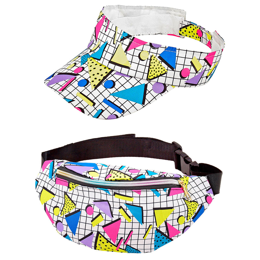 "The 80s FUNKY FASHION - funky white" (Schirmmütze & Gürteltasche) – Vorderansicht