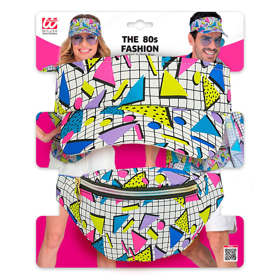 "The 80s FUNKY FASHION - funky white" (Schirmmütze & Gürteltasche) – Detailansicht