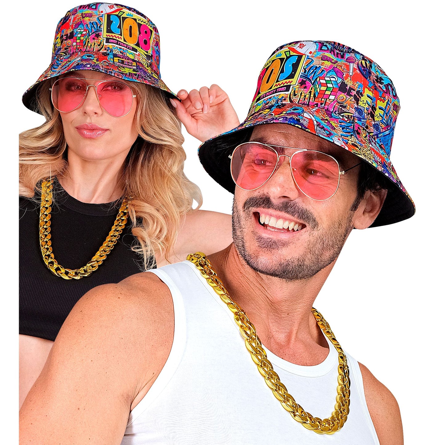 "THE 90s HIP HOP FASHION - Graffiti" (Anglerhut, Brille, Kette, Ring) – Ansicht 4