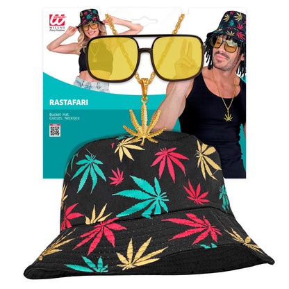 "THE 90s HIP HOP FASHION - Marihuana" (Anglerhut, Brille, Kette, Ring) – Ansicht 3