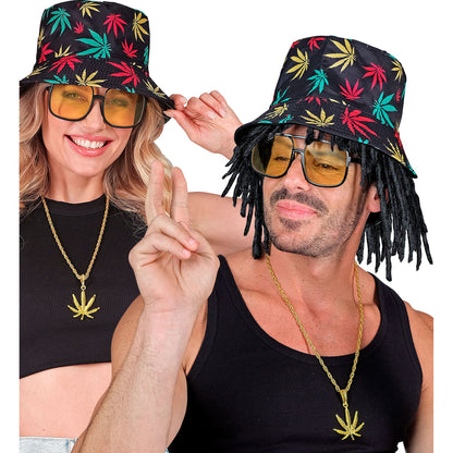 "THE 90s HIP HOP FASHION - Marihuana" (Anglerhut, Brille, Kette, Ring) – Ansicht 4