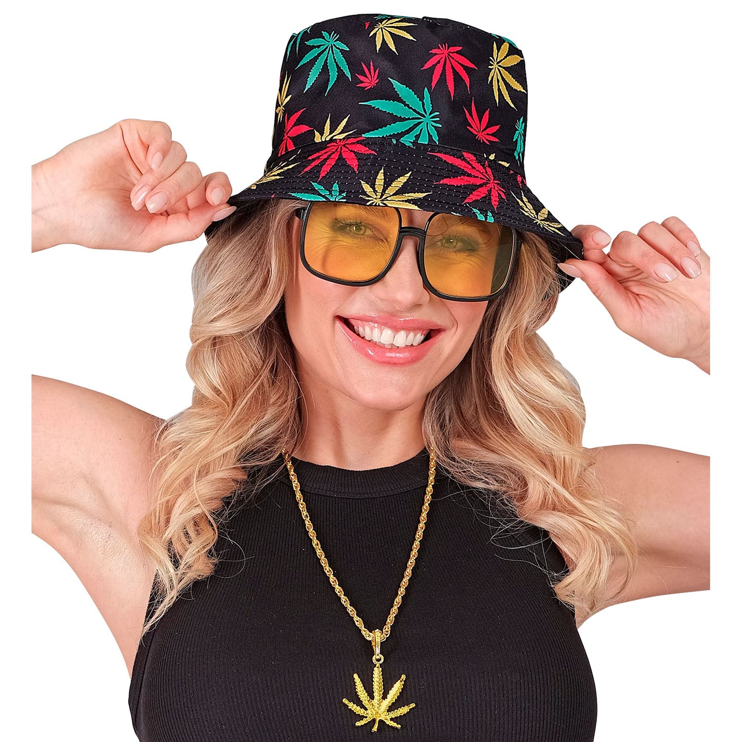 "THE 90s HIP HOP FASHION - Marihuana" (Anglerhut, Brille, Kette, Ring) – Ansicht 5