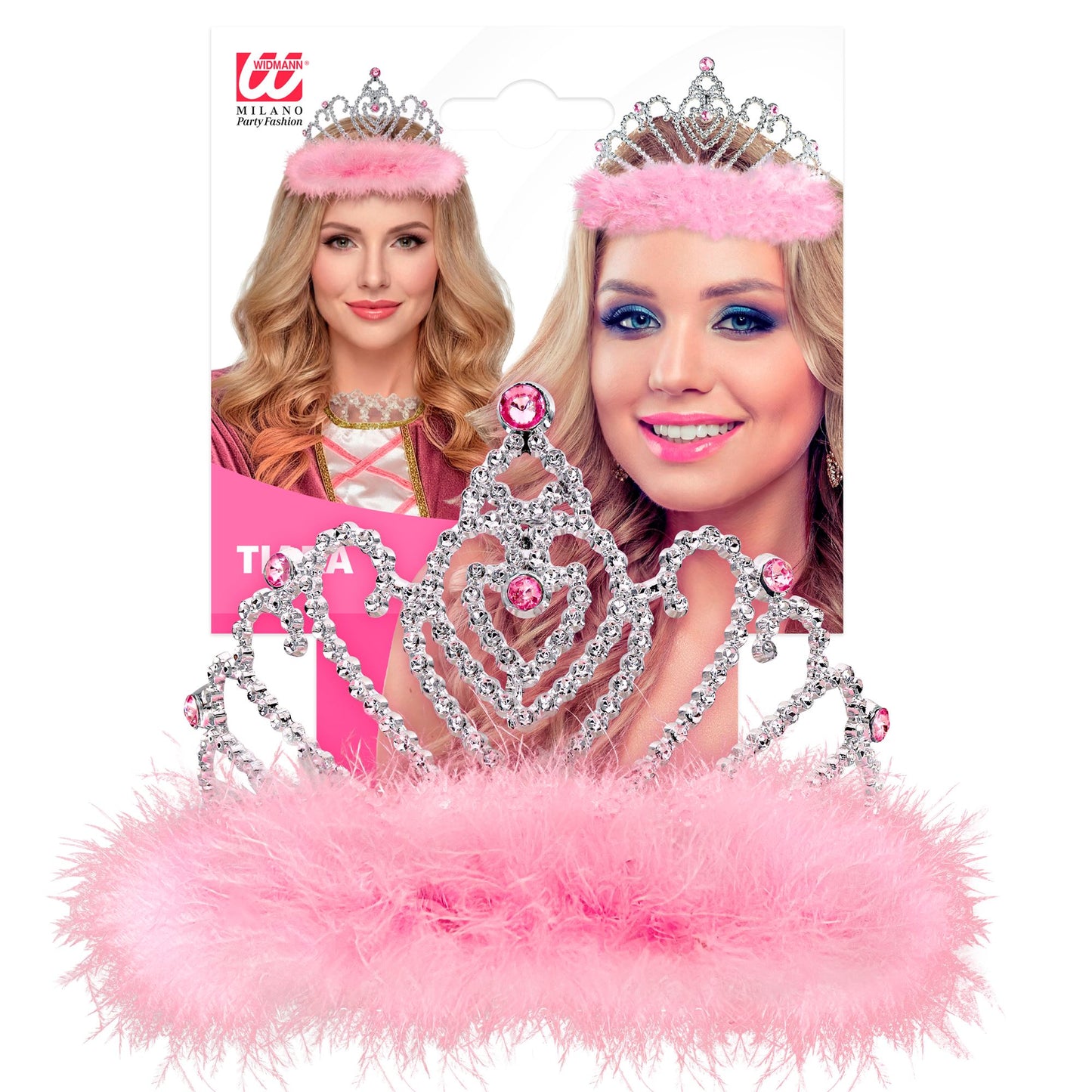 "TIARA MIT ROSA MARABOU" – Detailansicht