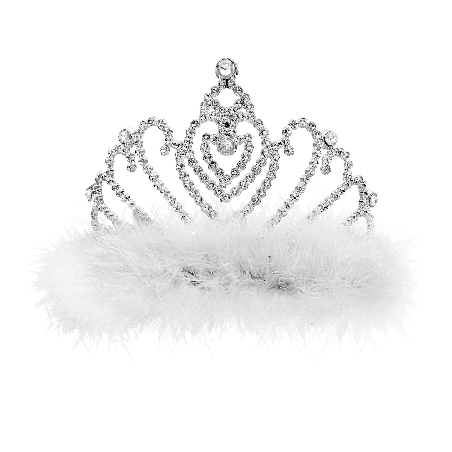"TIARA MIT WEISSEM MARABOU" – Vorderansicht