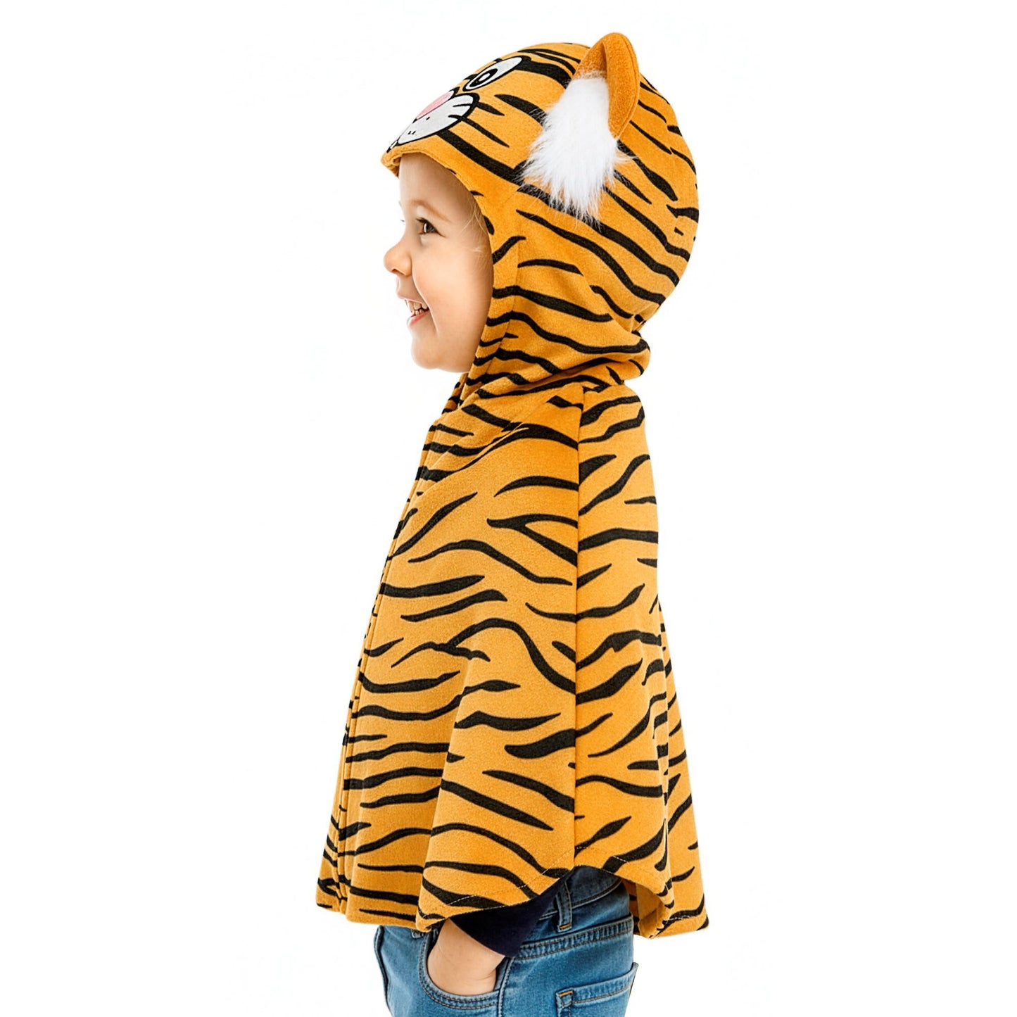 "TIGER AUS PLÜSCH" (Poncho mit Kapuze) – Ansicht 3