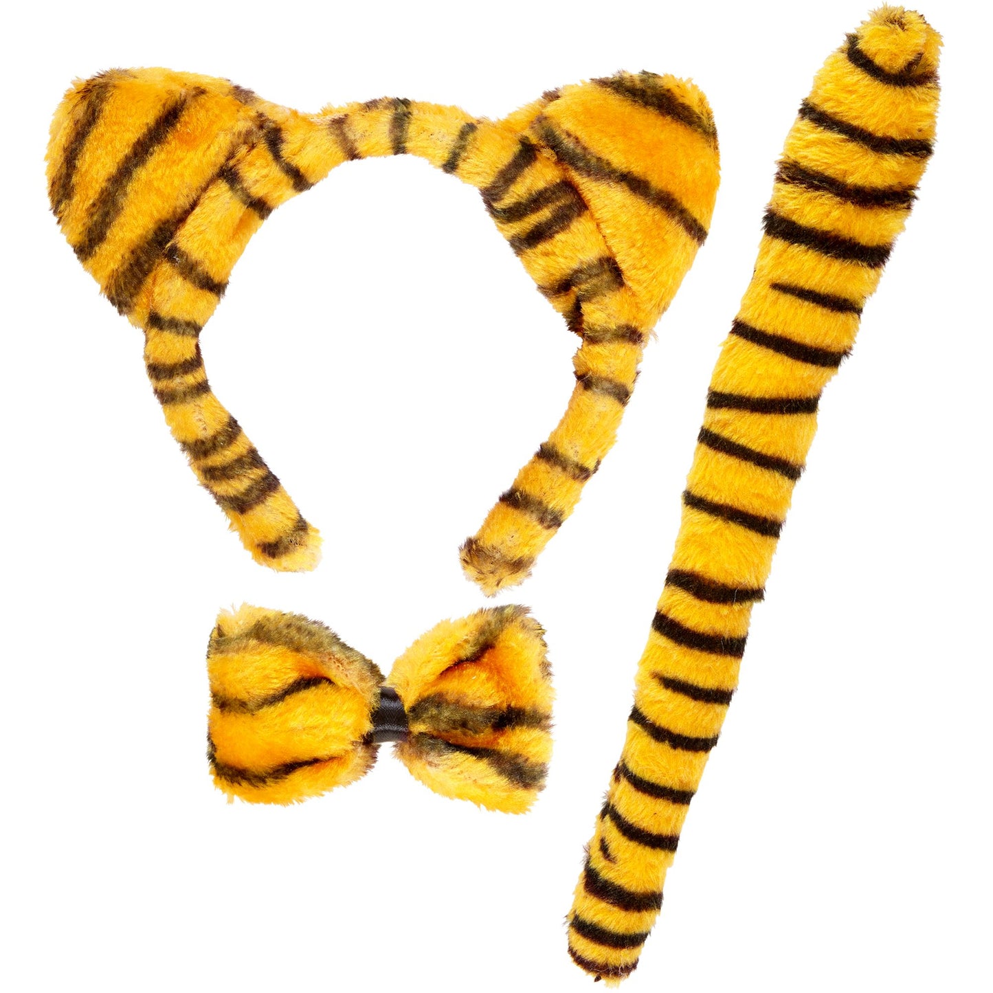 "TIGER" Dress- Up- Set (Ohren, Fliege, Schwanz) – Vorderansicht